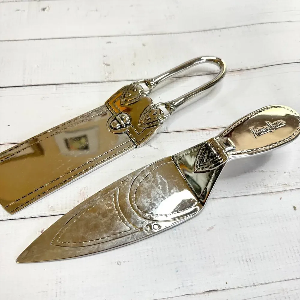 Vintage Neiman Marcus Cake Pie Server Set Silver Plate High Heel Evening Handbag